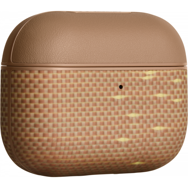 Ультра тонкий чехол PITAKA из арамидного волокна и кожи для AirPods Pro 3, (Golden Glint) Золотой