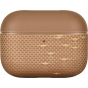 Ультра тонкий чехол PITAKA из арамидного волокна и кожи для AirPods Pro 3, (Golden Glint) Золотой