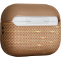 Ультра тонкий чехол PITAKA из арамидного волокна и кожи для AirPods Pro 3, (Golden Glint) Золотой