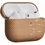 Ультра тонкий чехол PITAKA из арамидного волокна и кожи для AirPods Pro 3, (Golden Glint) Золотой