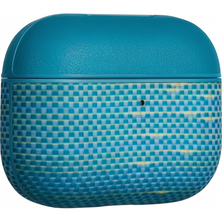 Ультра тонкий чехол PITAKA из арамидного волокна и кожи для AirPods Pro 3, (Lucid Blue) Голубой