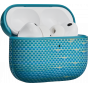 Ультра тонкий чехол PITAKA из арамидного волокна и кожи для AirPods Pro 3, (Lucid Blue) Голубой