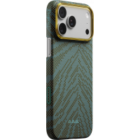 Ультра тонкий чехол PITAKA (Breath of Veins) для iPhone 17 Pro Max, (Dive Green) Зелёно-синий