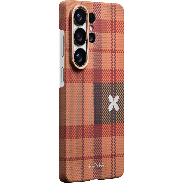 Ультра тонкий чехол PITAKA (Flora in Grid) для Samsung Galaxy S26 Ultra, (Cloud Dusk) Оранжевый