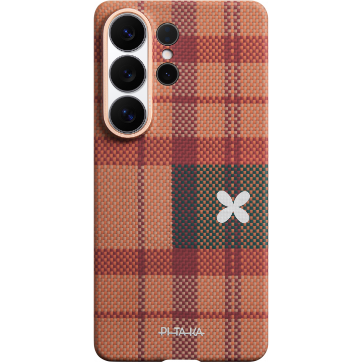 Ультра тонкий чехол PITAKA (Flora in Grid) для Samsung Galaxy S26 Ultra, (Cloud Dusk) Оранжевый