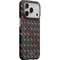 Ультра тонкий чехол PITAKA (Happiness Rides) для iPhone 17 Pro, (Ebon Kylin) Чёрно-коричневый