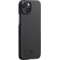 Ультра тонкий чехол Pitaka MagEZ 3 для iPhone 14 Plus (6.7"), черно-серый узкое плетение, кевлар (арамид)