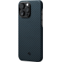 Ультра тонкий чехол Pitaka MagEZ 3 для iPhone 14 Pro (6.1"), черно-Синий, кевлар (арамид)