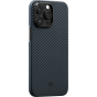 Ультра тонкий чехол Pitaka MagEZ 3 для iPhone 14 Pro (6.1"), черно-Синий, кевлар (арамид)