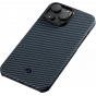 Ультра тонкий чехол Pitaka MagEZ 3 для iPhone 14 Pro (6.1"), черно-Синий, кевлар (арамид)