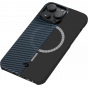 Ультра тонкий чехол Pitaka MagEZ 3 для iPhone 14 Pro (6.1"), черно-Синий, кевлар (арамид)