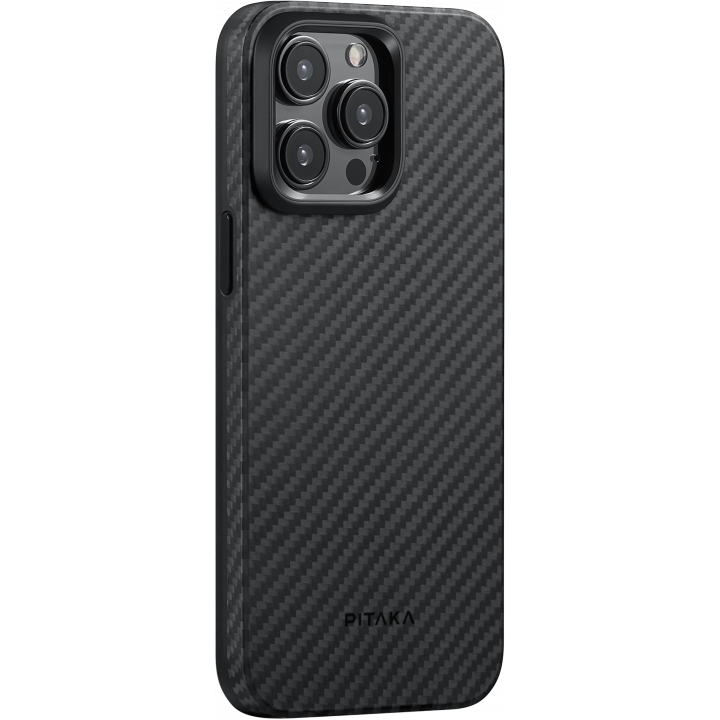 Противоударный чехол Pitaka MagEZ Pro 4 для iPhone 15 Pro (6.1"), черно-серый, кевлар (арамид)