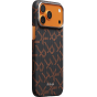 Ультра тонкий чехол PITAKA (Monogram) для iPhone 17 Pro Max, Чёрно-оранжевый