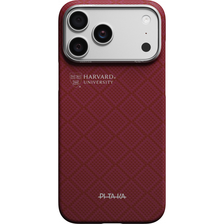 Ультра тонкий чехол PITAKA (PitaTap™) для iPhone 17 Pro, (Harvard Crimson) Красный