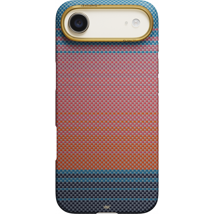 Ультра тонкий чехол PITAKA (California Dream-04) для iPhone Air, (Sunset 2.0) Оранжево-синий