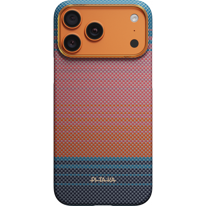 Ультра тонкий чехол PITAKA (California Dream-04) для iPhone 17 Pro, (Sunset 2.0) Оранжево-синий