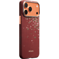 Ультра тонкий чехол PITAKA (Sakura Hours) для iPhone 17 Pro, (Daybreak Red) Красный